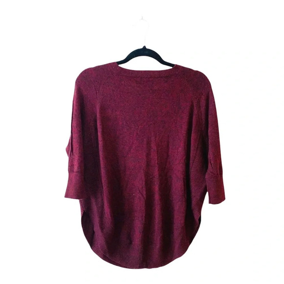 Express Dark Red Flecked Round Hem Oversized Sweater Xsmall Women’s - Picture 9 of 12